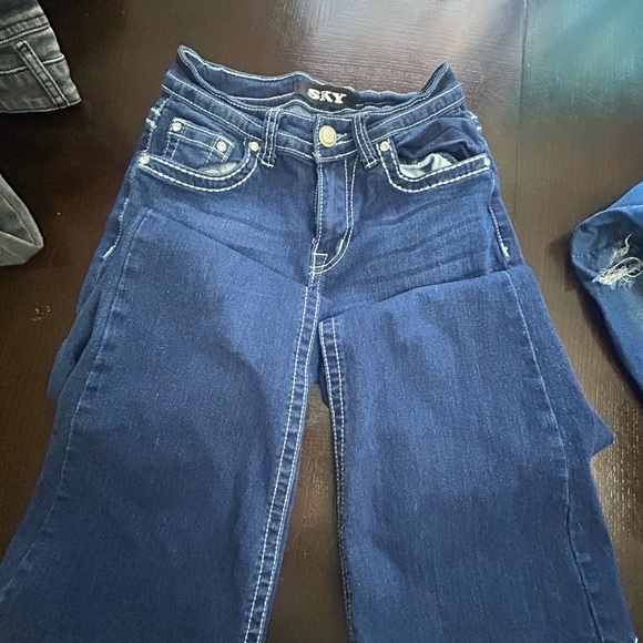 Sky Women's Dark Blue Flare Jeans - Picture 1 of 3